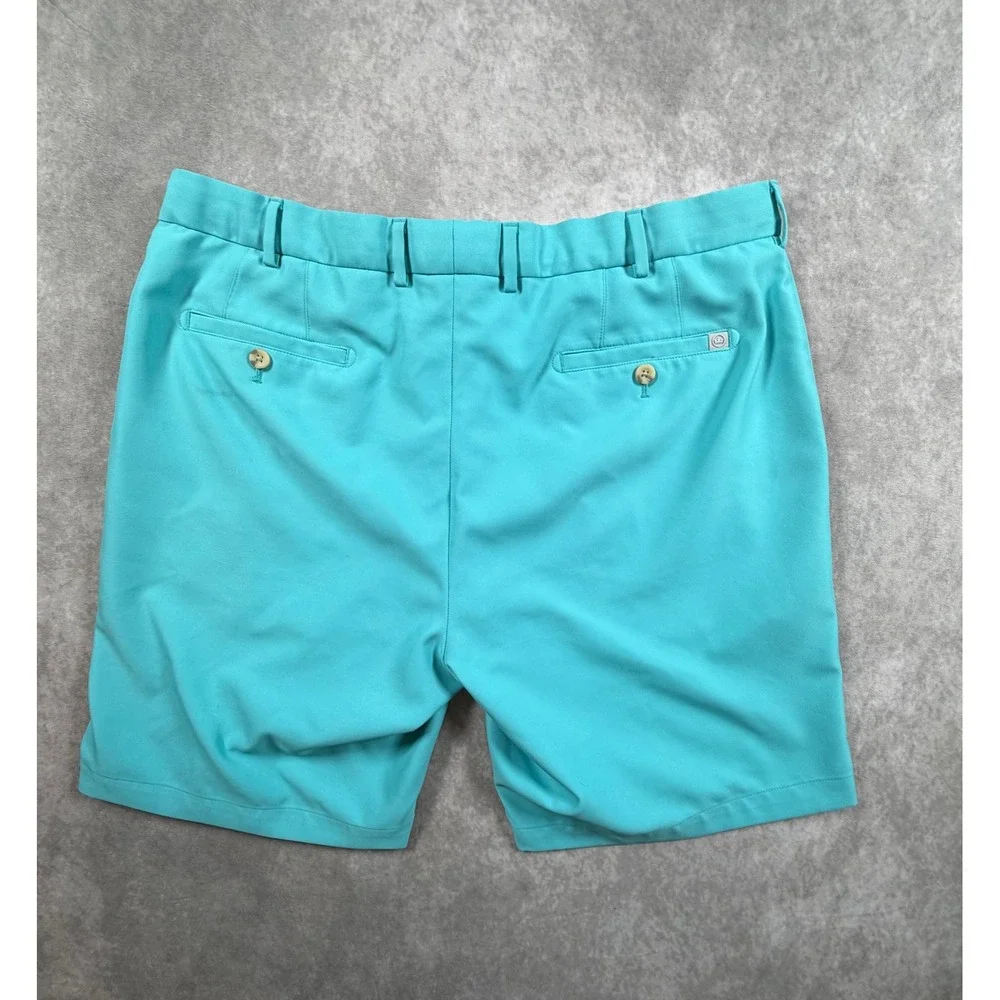 Peter Millar Mens 38 Salem Performance Golf Shorts Caribbean Blue Crown Sport